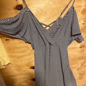 Maurices black and white stripped dress